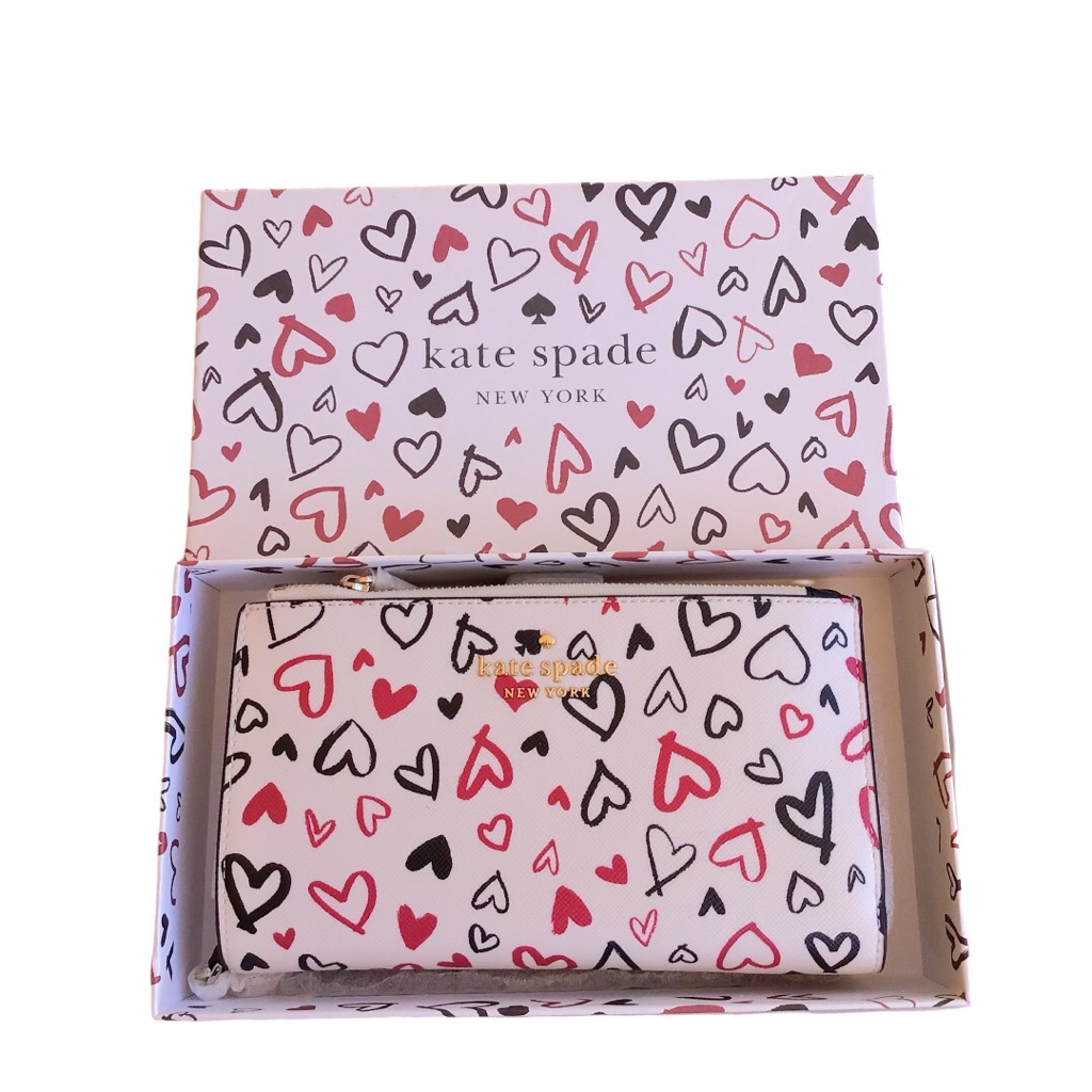 Kate Spade Staci Scribble Hearts Boxed Phone Wristlet White Red & Blk Host Pick